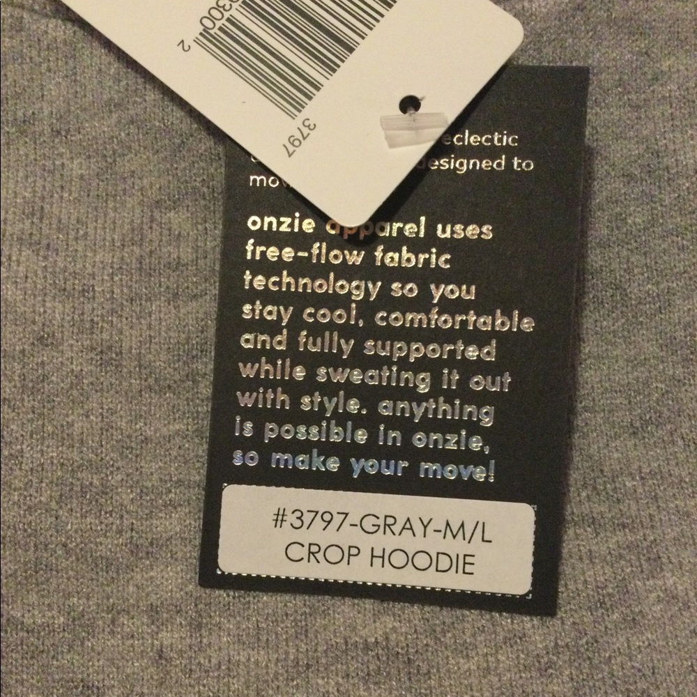 Onzie Cropped Hoodie - Grey Size: M/L - Picture 13 of 15